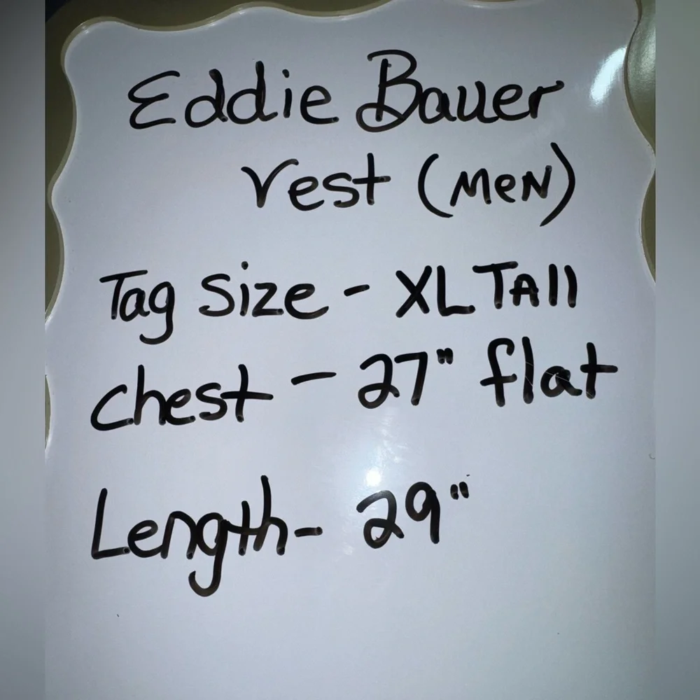 Eddie Bauer XL Tall Gray Fleece Lined Outdoor Vest